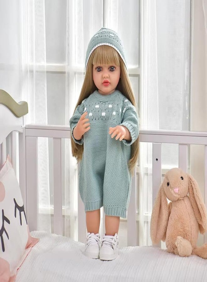 Daji Lifelike Reborn Baby Dolls,22 inch Realistic-Newborn Baby Dolls, Real Life Reborn Baby,with Cloth, Nipple Bottle, Dipper for Special Occasions Birthday (Multi Colour) - Image 2